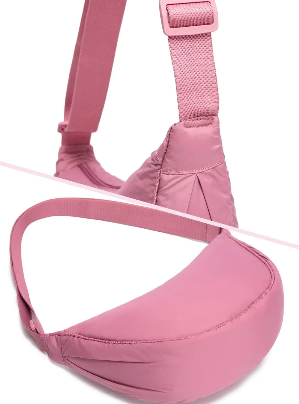 YIKOEE Crescent Bag for Women Men Small Sling Crossbody Bag with Half Moon Shape