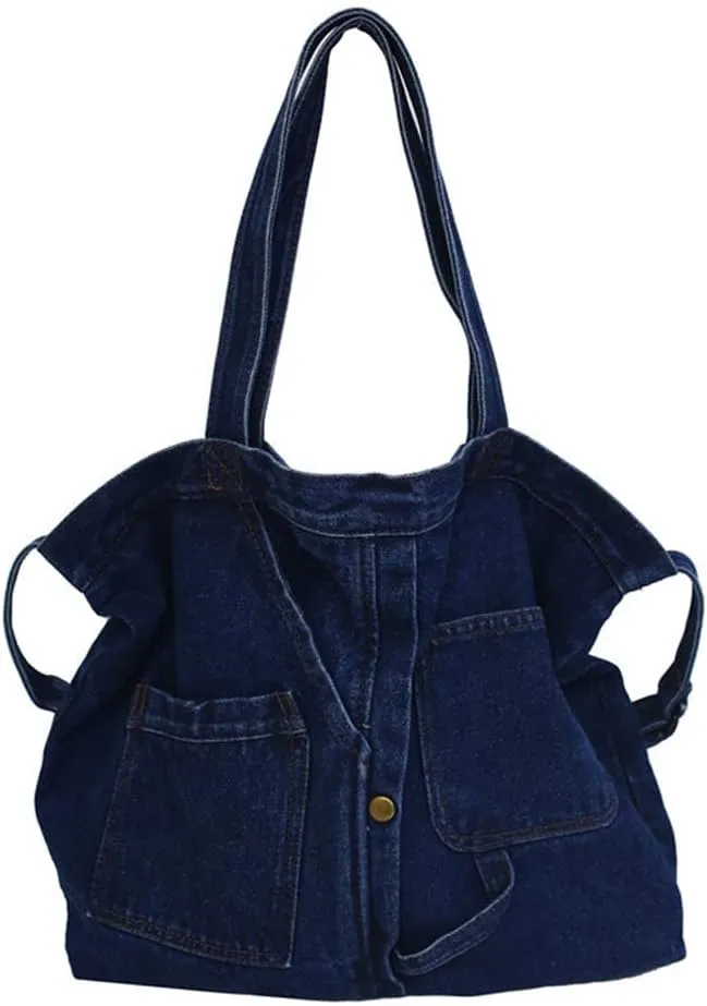 Yohora Shoulder Bag for Women Denim Crossbody Hobo Bag Casual Lightweight Handbag for Work Travel