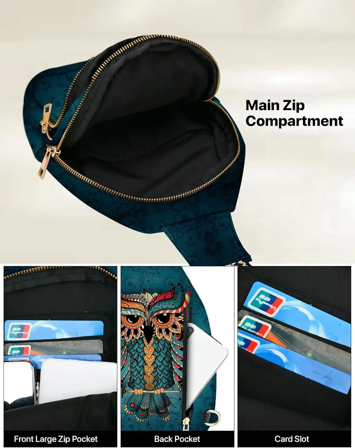 Yrebyou Small Sling Bag for Women Leather Sling Crossbody Bags Travel Chest Daypack Adjustable for Casual Outdoor