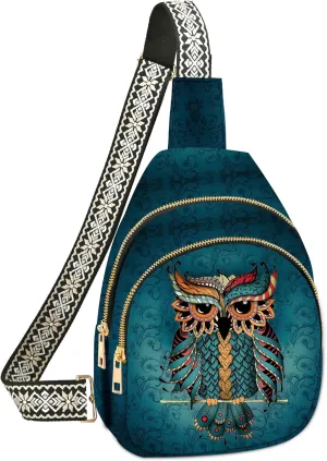 Yrebyou Small Sling Bag for Women Leather Sling Crossbody Bags Travel Chest Daypack Adjustable for Casual Outdoor