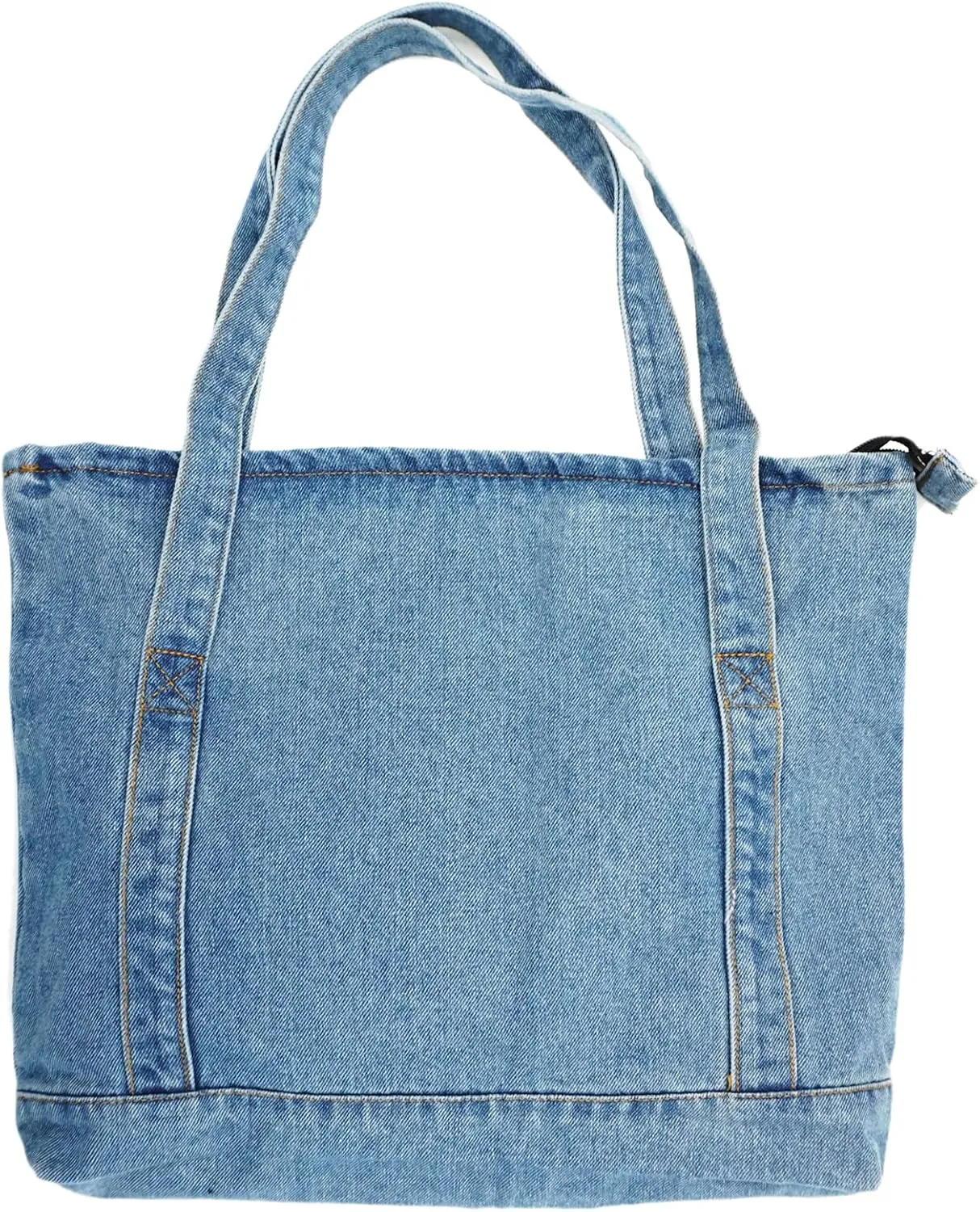 YunZh Denim Tote Bag Casual Style Lightweight Classic Retro Travel Shopper Shoulder Handbag
