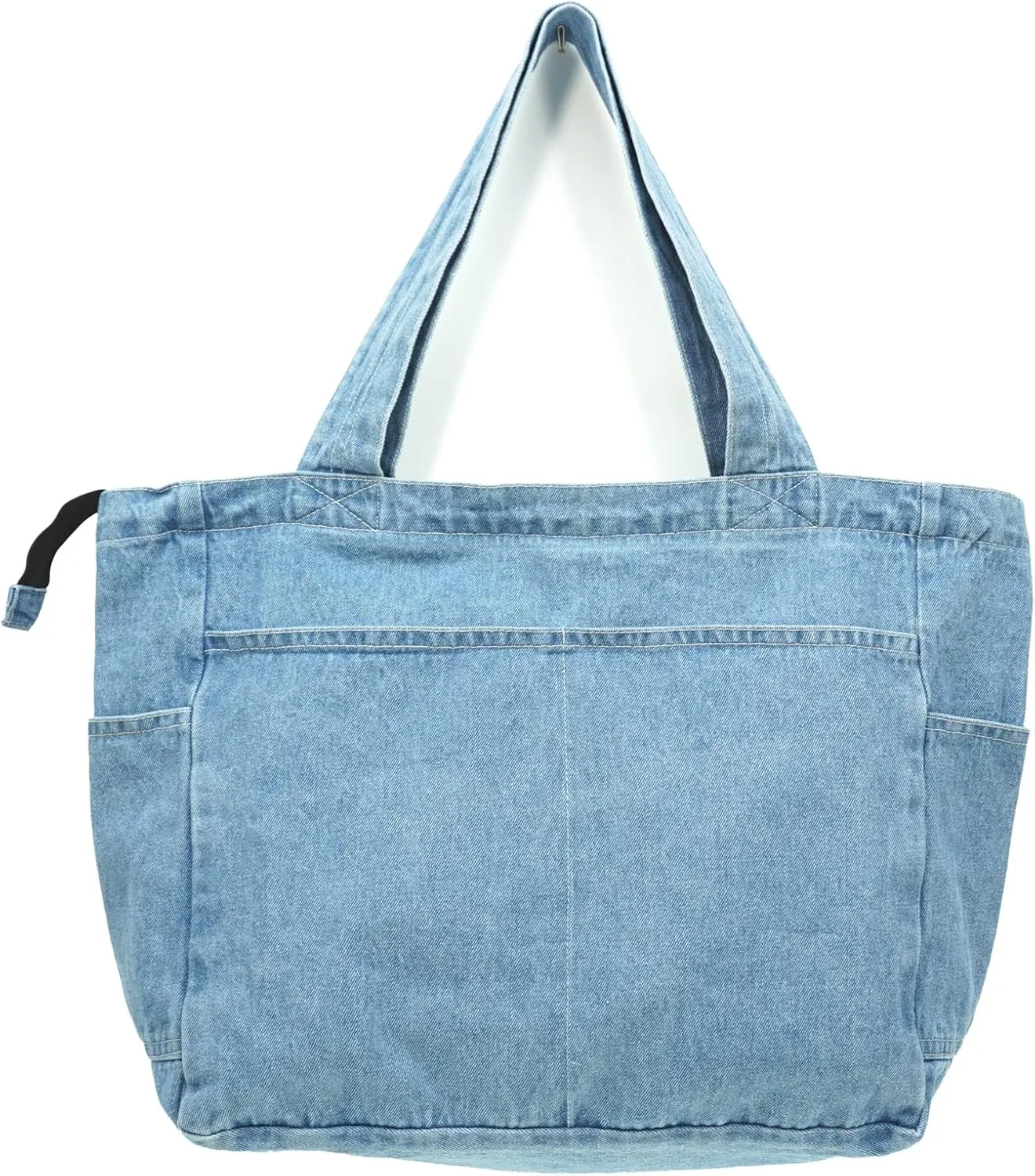 YunZh Denim Tote Bag Casual Style Lightweight Classic Retro Travel Shopper Shoulder Handbag
