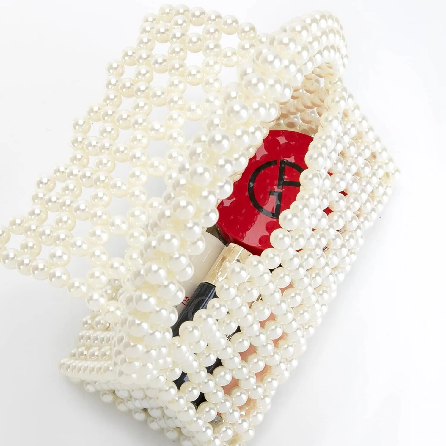 YUSHINY Candy Color Acrylic Beaded Hollow Handbag Evening Clutch Triangle Bags for Wedding Party