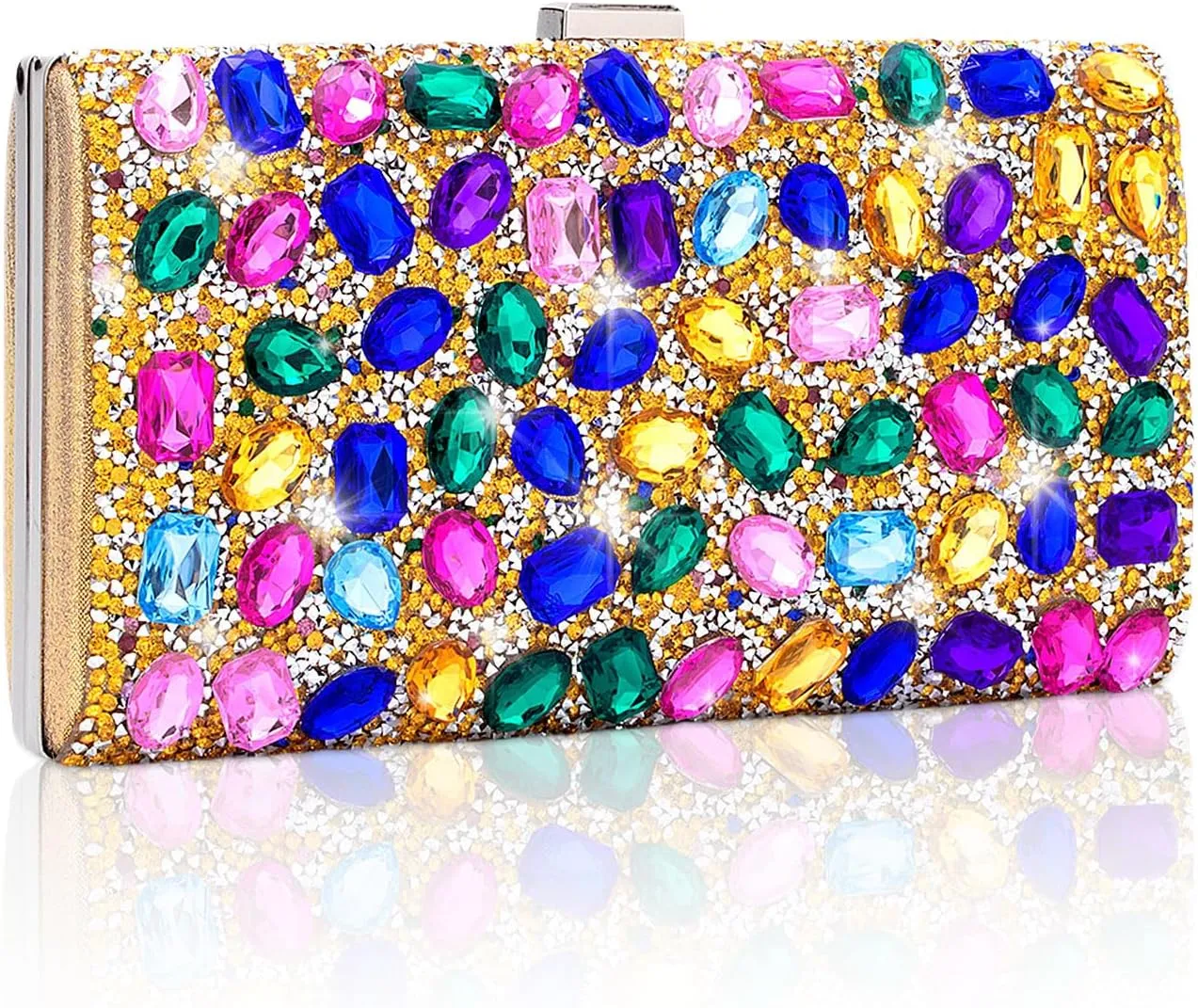 YYW Women Rhinestone Clutch Purse Evening Bag Sparkly Crystal Beaded Handbag for Party