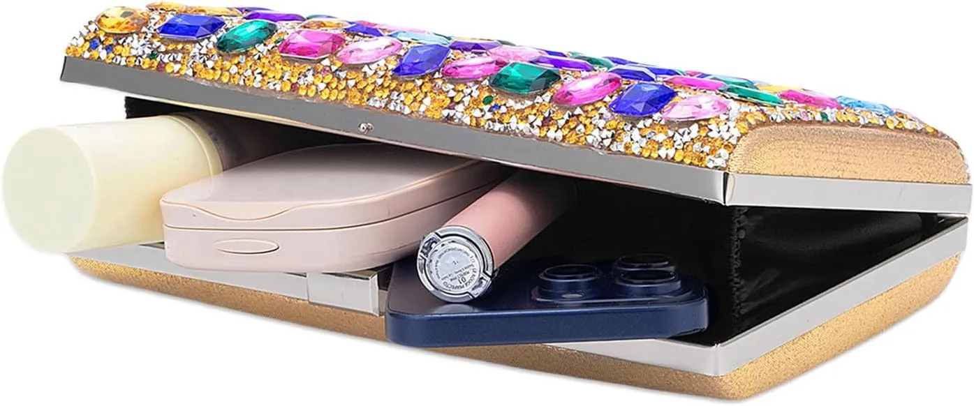 YYW Women Rhinestone Clutch Purse Evening Bag Sparkly Crystal Beaded Handbag for Party