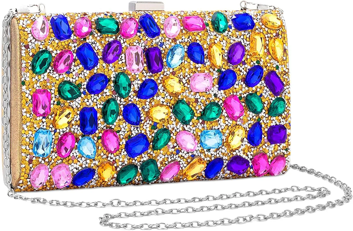YYW Women Rhinestone Clutch Purse Evening Bag Sparkly Crystal Beaded Handbag for Party