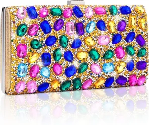 YYW Women Rhinestone Clutch Purse Evening Bag Sparkly Crystal Beaded Handbag for Party