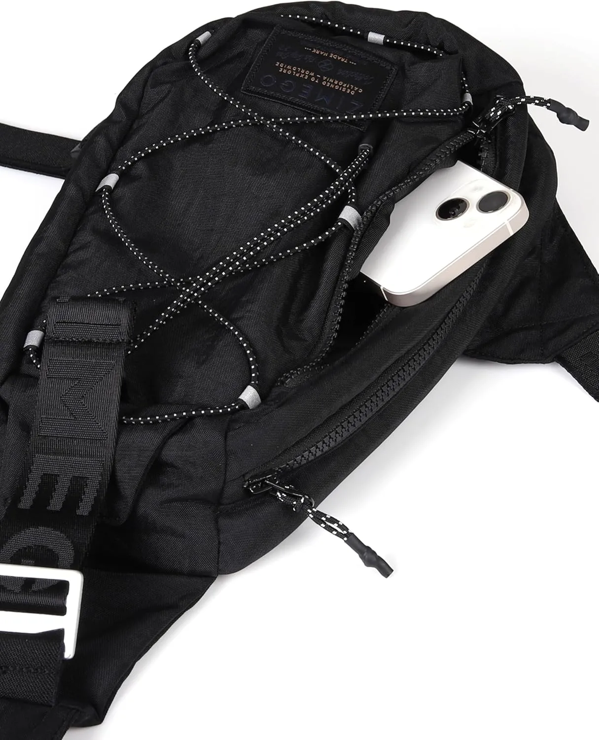ZIMEGO Tactical Fanny Pack and Crossbody Bag - Utility Sling Bag for Travel and Outdoor, Black