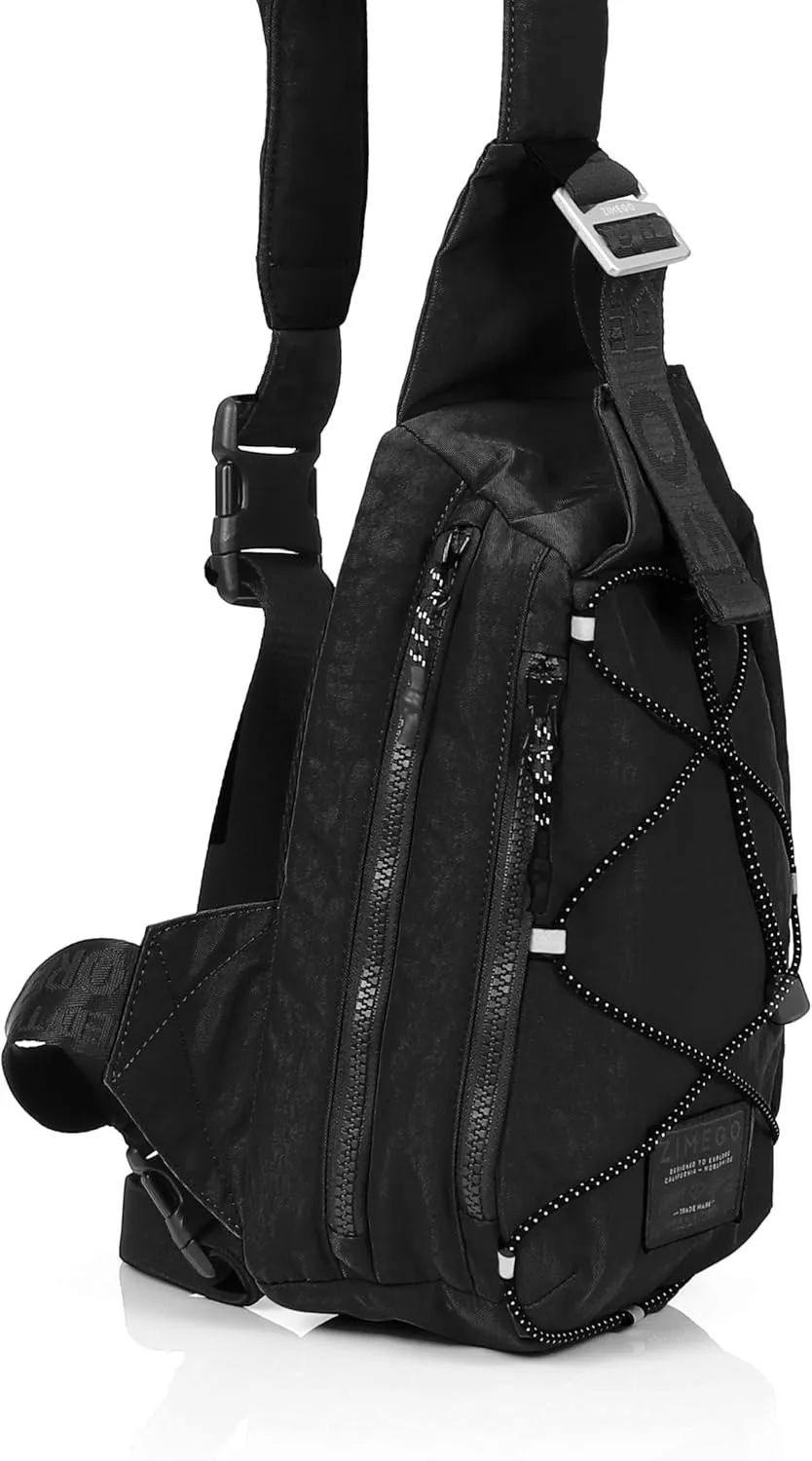 ZIMEGO Tactical Fanny Pack and Crossbody Bag - Utility Sling Bag for Travel and Outdoor, Black