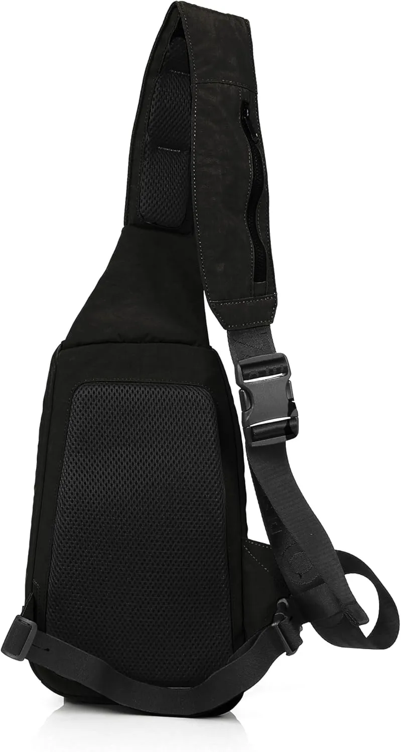 ZIMEGO Tactical Fanny Pack and Crossbody Bag - Utility Sling Bag for Travel and Outdoor, Black