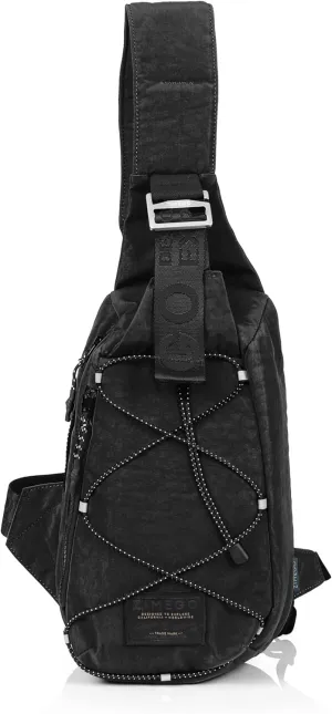 ZIMEGO Tactical Fanny Pack and Crossbody Bag - Utility Sling Bag for Travel and Outdoor, Black