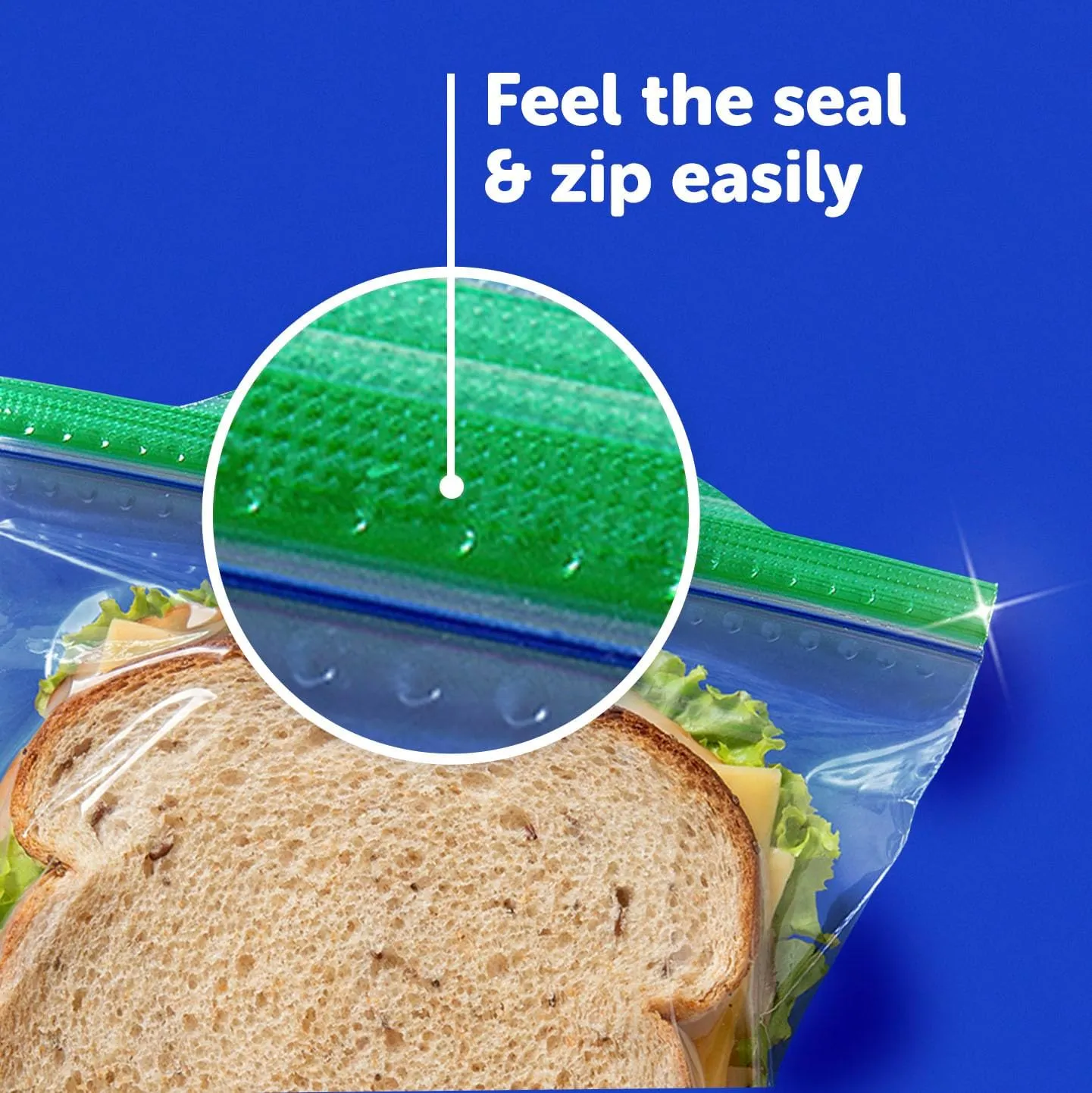 Ziploc Sandwich and Snack Bags with EasyGuide Texture, Plastic Storage Bags with Grip 'n Seal Technology, 270 Bags Total