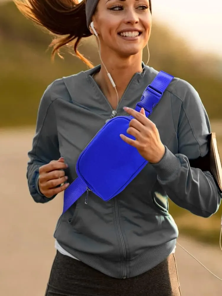 ZOPPEN Fanny Packs for Women Mini Belt Bag, Small Waist Bag Water Proof Fanny Pack Crossbody with Adjustable Strap, Everywhere Belt Bag Dupes for Travel Running Hike Work Out, Blue